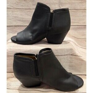 Natural Soul Womens Black Open Toe All-Thru-Comfort Cushion Booties Size 9